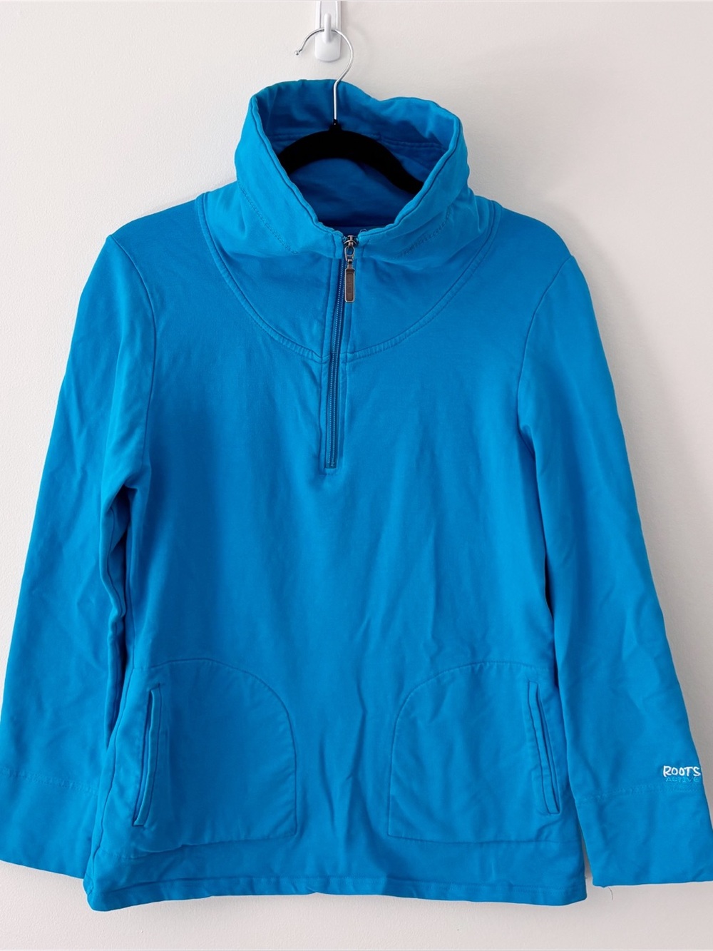 ROOTS Active Quarter-Zip Cotton Pullover Hoodie